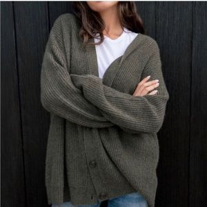 Jenni Kayne Cashmere Cocoon Cardigan (Color Moss, Size XS)